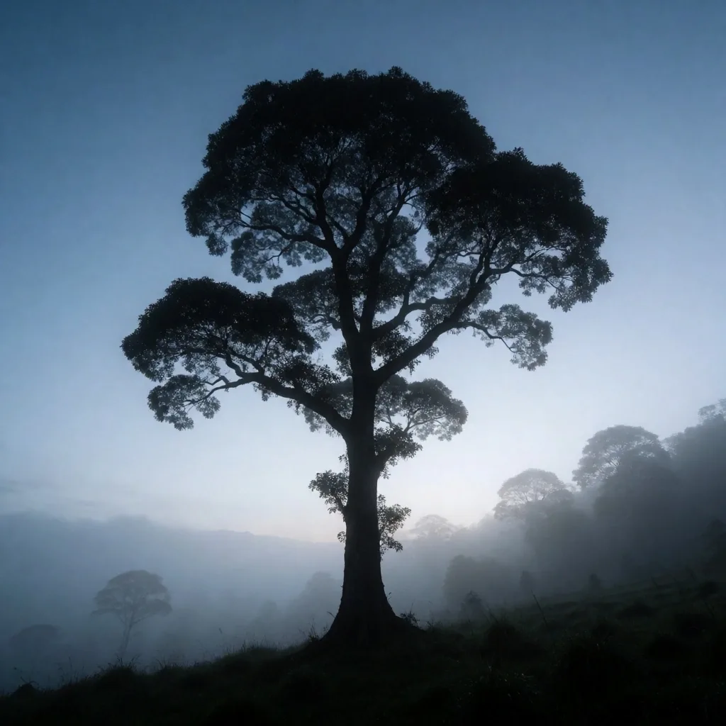 Tree silhouette at dawn